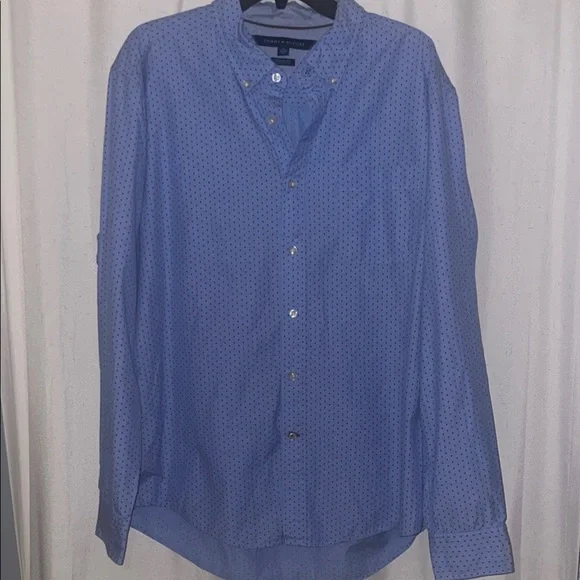 Tommy Hilfiger Blue Pattern Casual Button Down Shirt - Picture 1 of 3